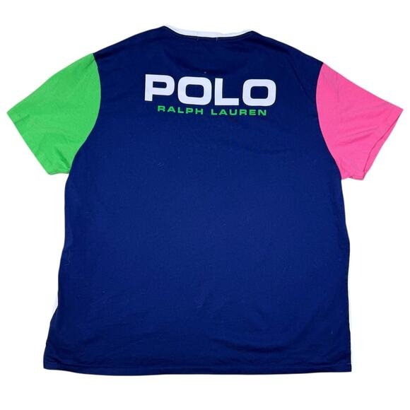 Ralph Lauren POLO big logo color block tee t-shirt XXL - Picture 7 of 10